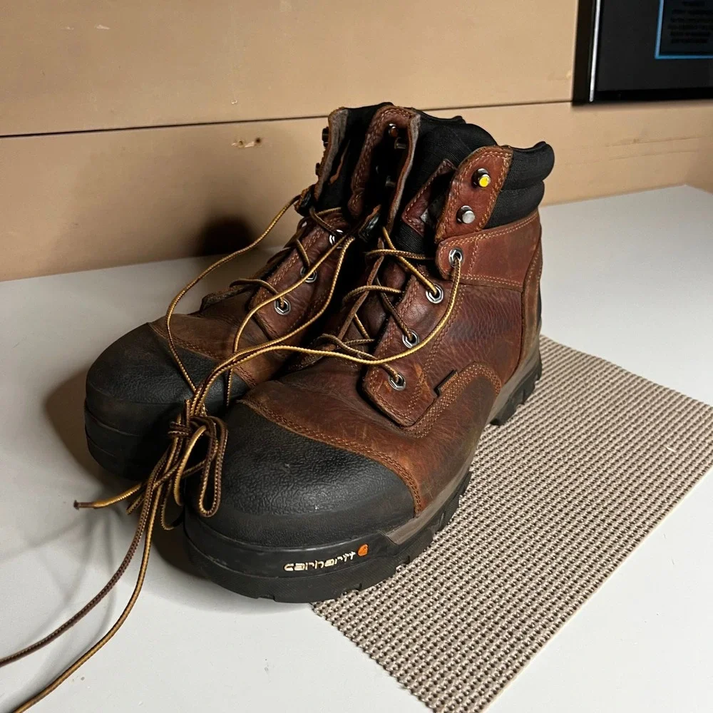 Carhartt Mens CME6355 Waterproof Composite Toe Work Boots Leather Size 12 M